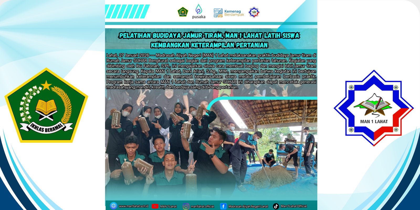 Pelatihan Budidaya Jamur Tiram, MAN 1 Lahat Latih Siswa Kembangkan Keterampilan Pertanian