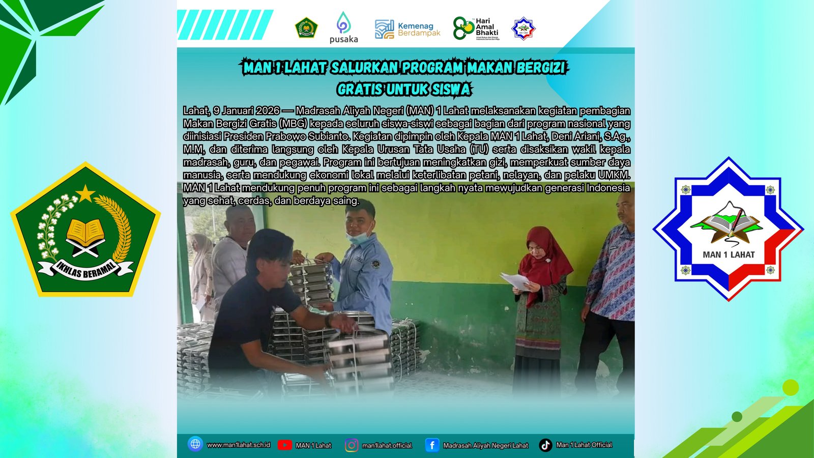 MAN 1 Lahat Salurkan Program Makan Bergizi Gratis untuk Siswa