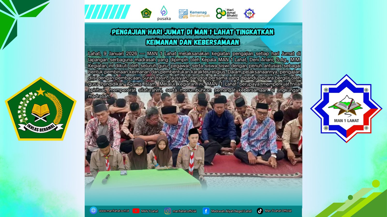 Pengajian Hari Jumat di MAN 1 Lahat Tingkatkan Keimanan dan Kebersamaan